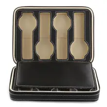 8 сетки часы Дисплей ящик для хранения Чехол лоток на молнии путешествия часы коллектор чехол искусственная кожа черный
