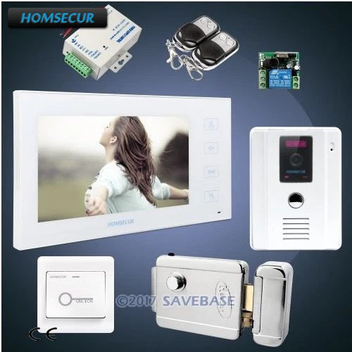 

HOMSECUR 7" Hands-free Video Door Phone Intercom System+Electric Lock+Power Supply+Remote Contoller+Exit Button 1V1