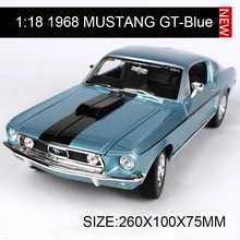 Maisto 1:18 литья под давлением автомобиля 1968 Mustang GT Cobra Jet классические автомобили 1:18 сплав металла коллекционные модели игрушки для пода