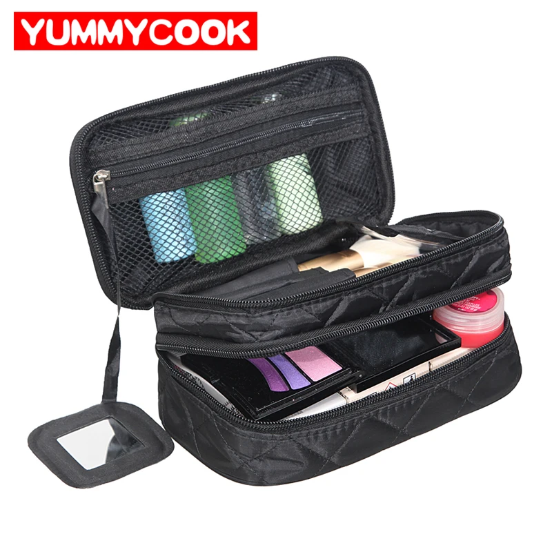 

Women's Double Layer Cosmetic Bag Case Travel Storage Box Toiletry Wash Bags Organizer Accessories Supplies item Products