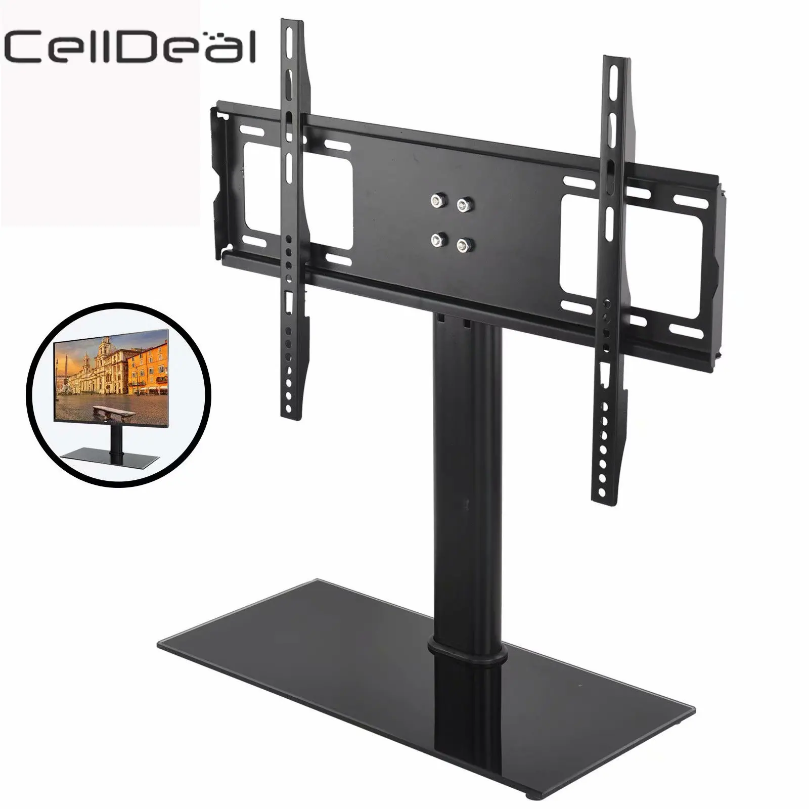 CellDeal العالمي قابل للتعديل الطاولة حامل تلفاز شاشة بكتيفة للطاولات الركيزة LCD LED 37 \