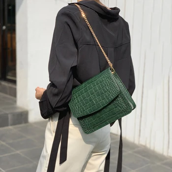 

Fashion Crocodile pattern Women Crossbody Brand Desinger Chain Shoulder Messenger Bag Ladies Party Clutch and Purse Bolsos Mujer