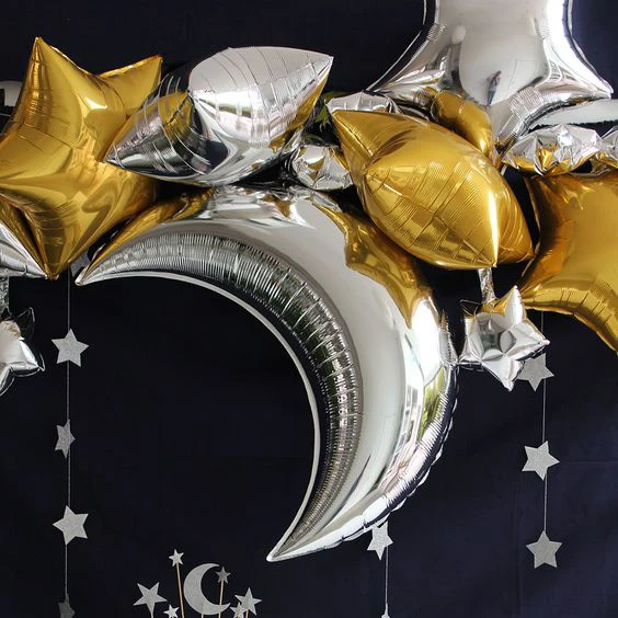 1 комплект 36 дюймов Золотая луна 18 дюймов звезда розового золота фольги гелиевые шары 12 дюймов конфетти латексные воздушные шарики на день рождения вечерние украшения