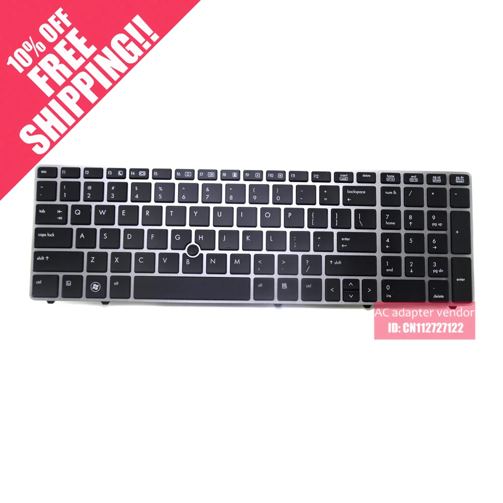 Серебристая Рамка для клавиатуры HP 8560P 8560B 6560B 6560 с английской раскладкой |