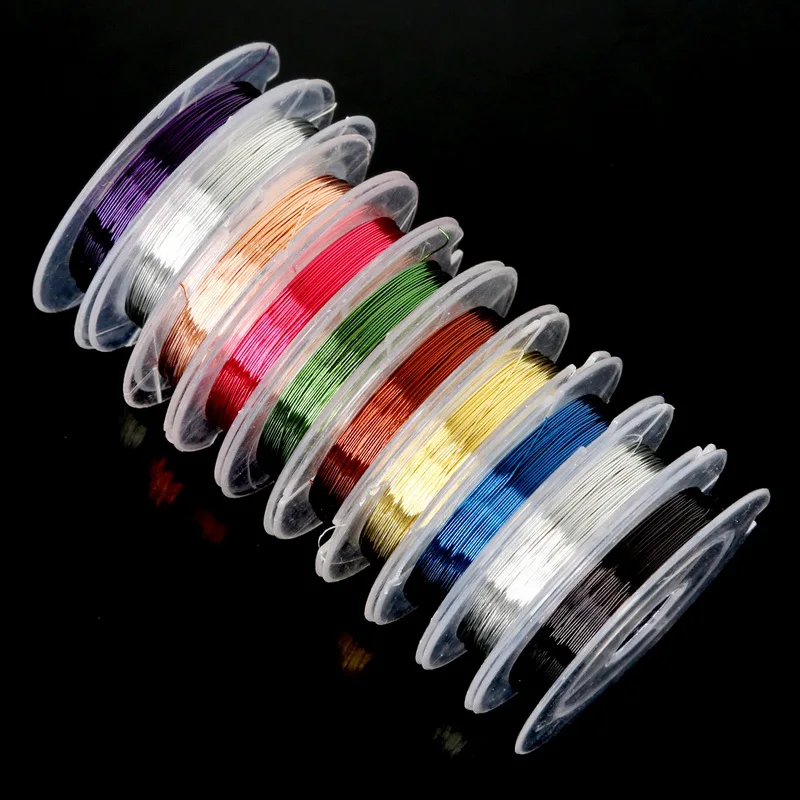 

0.3mm 10meter/roll Copper Wire 10 Mixed Color Metal Cord Beading Wire Thread for Bracelet Earring Jewelry Findings DIY