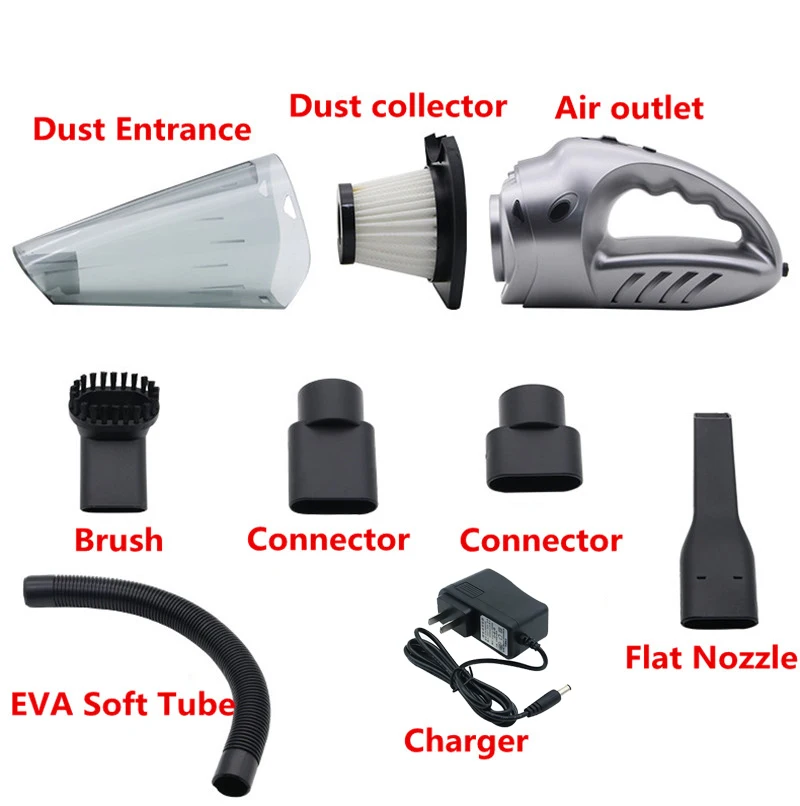 Универсальный портативный беспроводной автомобильный пылесос инструмент влажный и аспиратор давление пневматическое освещение В 12 в фильтр автомобильный очиститель