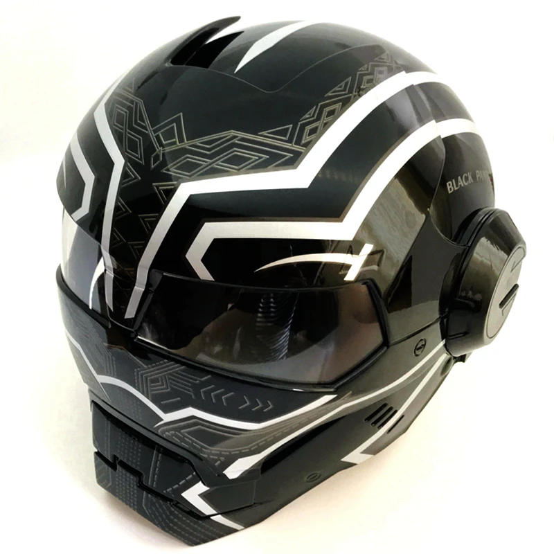 Яркая черная пантера MASEI 610 IRONMAN железный человек Шлем полушлем для мотоцикла открытый шлем Мотокросс Размеры s m l xl