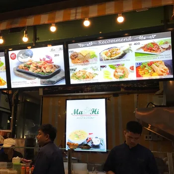 

5PCS Restaurant Indoor Wall Mounted Slim Magnetic Aluminum Frame LED Illuminated Menu Boards 500mmx700mm Menu Light boxes