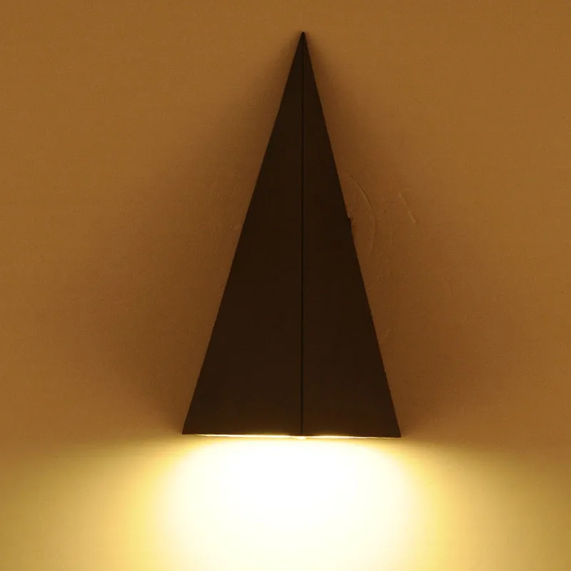 9W Aluminum Triangle Led Wall Lamp AC85 265V IP65 Waterproof Decoration