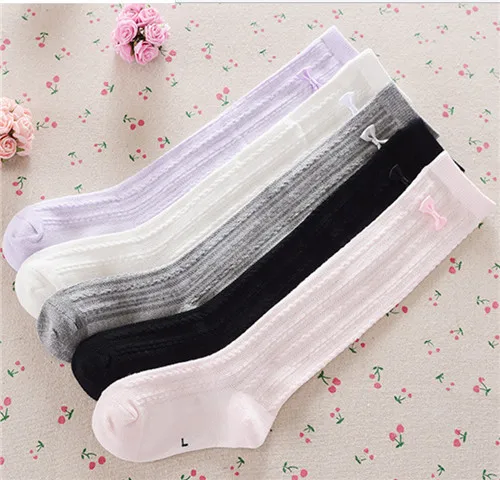 mix color Носки для девочек до колена сетчатые носки половина детей Socken Chaussettes Enfants рюшами Носки kniekousen для девочек 4 пар/лот dcll-050-4p - Цвет: mix color