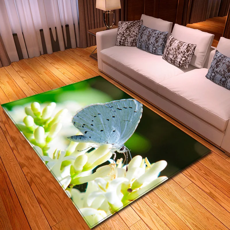 Креативные бабочки 3D печатные ковры для гостиной спальни коврики мягкие фланелевые прихожей большие коврики для йоги гостиной декоративный ковер