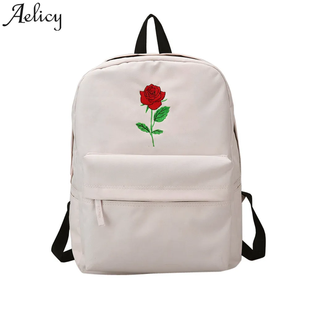 Aelicy женский рюкзак с вышивкой розы школьная сумка для девочек мужской