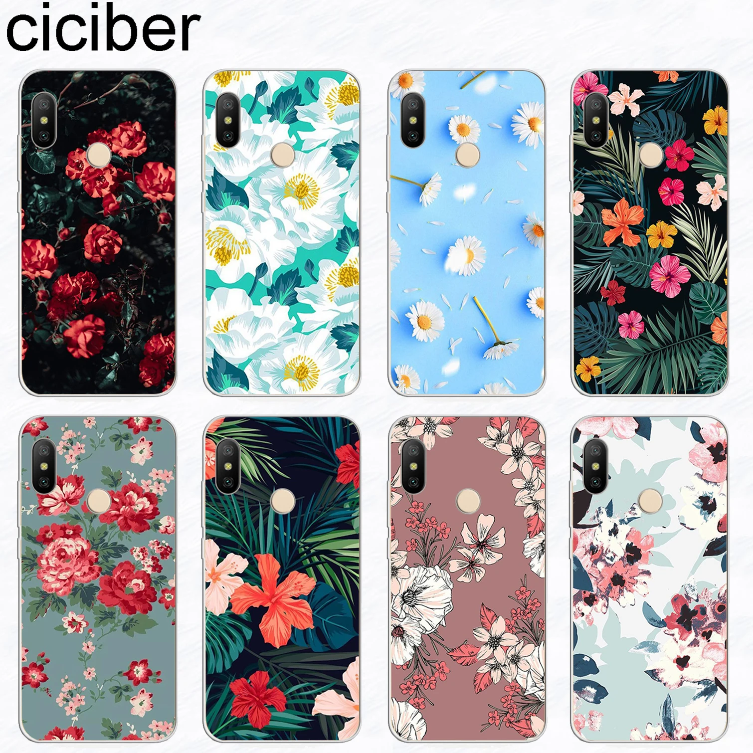

ciciber Flowers Rose Phone Case for Xiaomi Redmi Note 7 5 6 4 3 X A Pro Soft TPU for Redmi 6 5 4 3 A X S Plus Pro S2 Funda Coque