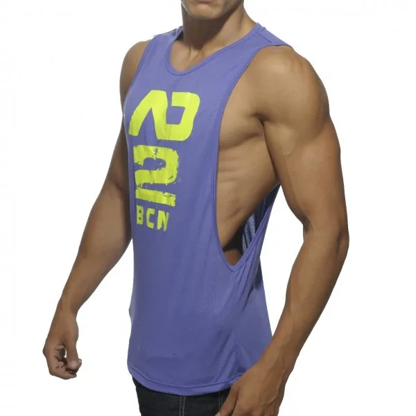 New Men's Gyms Tank Tops Low Cut Vest Sexy Men's Tops Tees Man Muscle