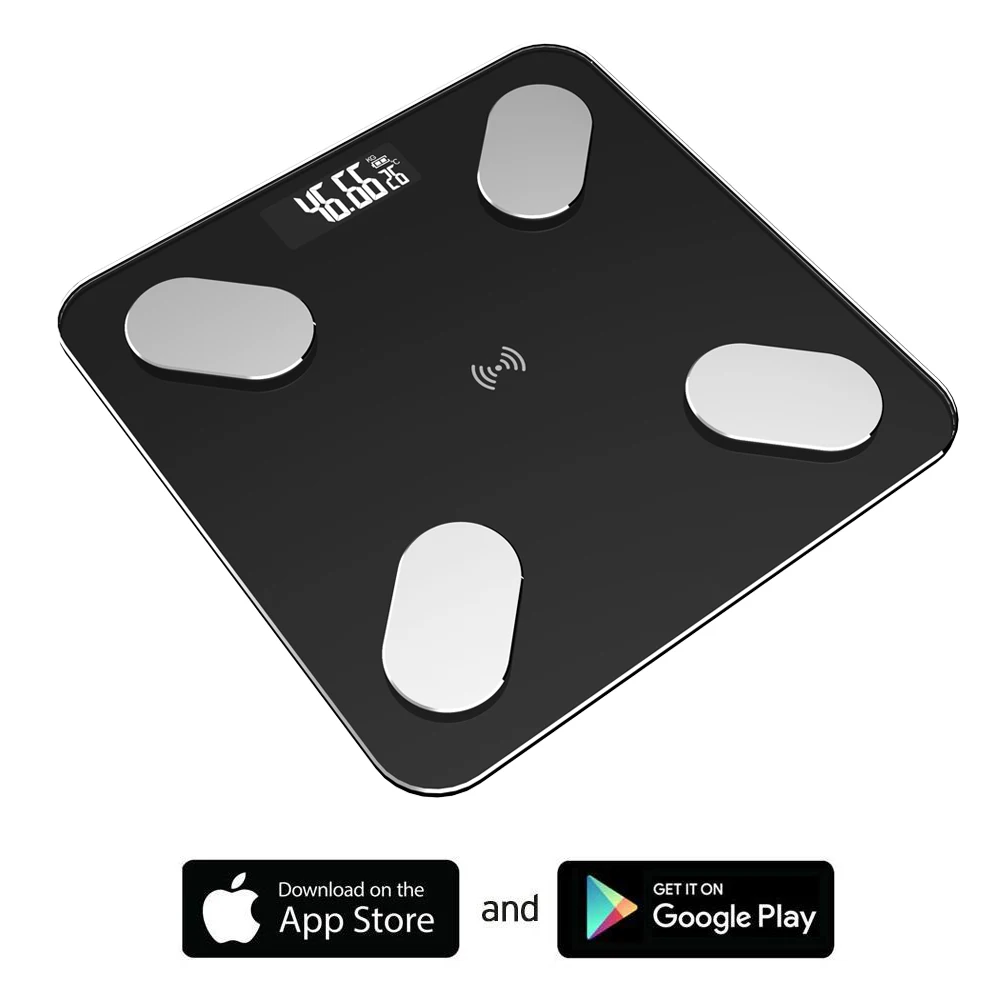 Bluetooth весы для тела и жира умные BMI цифровые беспроводные ванной анализатор