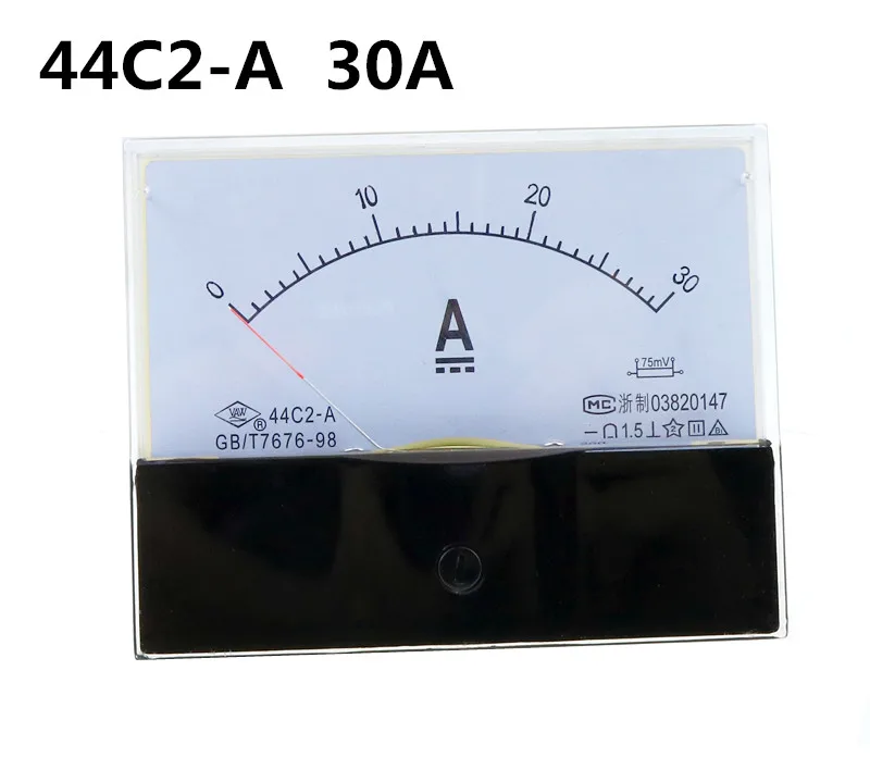44C2 Аналоговый DC 0-30A/75mV DC Амперметр механический заголовок Панель метр тестер амперметр
