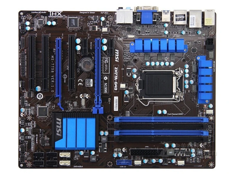 شحن مجاني MSI ZH77A-G43 الأصلي اللوحة DDR3 LGA 1155 ل I3 I5 I7 CPU 32 GB H77 اللوحة