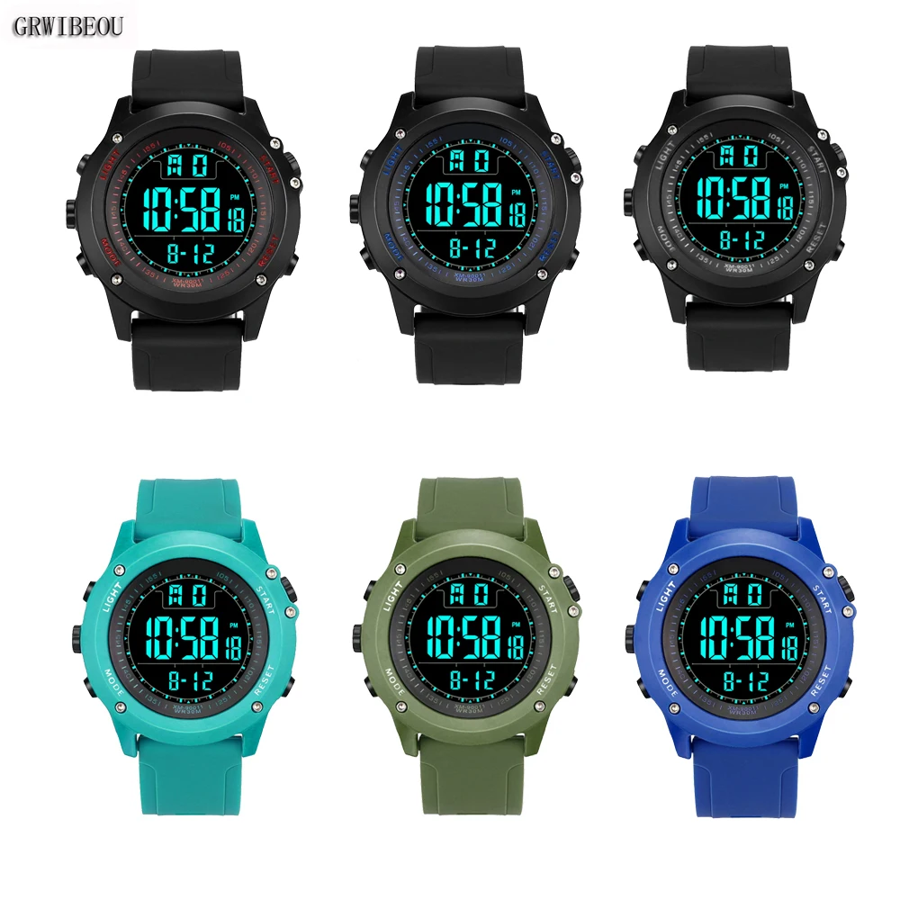 

New 2019 Sport Smart Watch Digital Silicone Waterproof LED Shock Electronic Wristwatch
