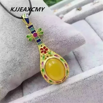 

KJJEAXCMY boutique jewelry, Chalcedony Pendant 925 sterling silver inlaid jewelry and silver necklace female jewelry wholesale