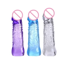 Extender 5cm realistic dildo 16cm cock Condom Penis Sleeves Delay Ejaculation Penis Pump Sex Toys For woman Men Sex Product shop