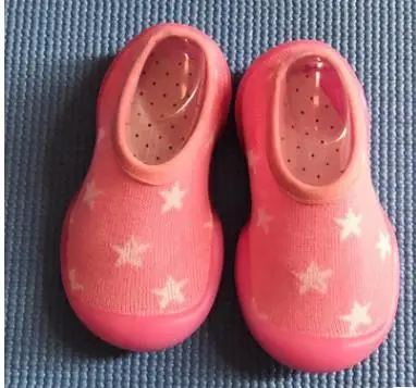 Высокого качества обещаем много интересного детская одежда с рисунком из мультфильма носки для детей ясельного возраста малыша мягкая обувь спортивная обувь для детей обувь подошва обувь для девочек bebe - Цвет: pink star