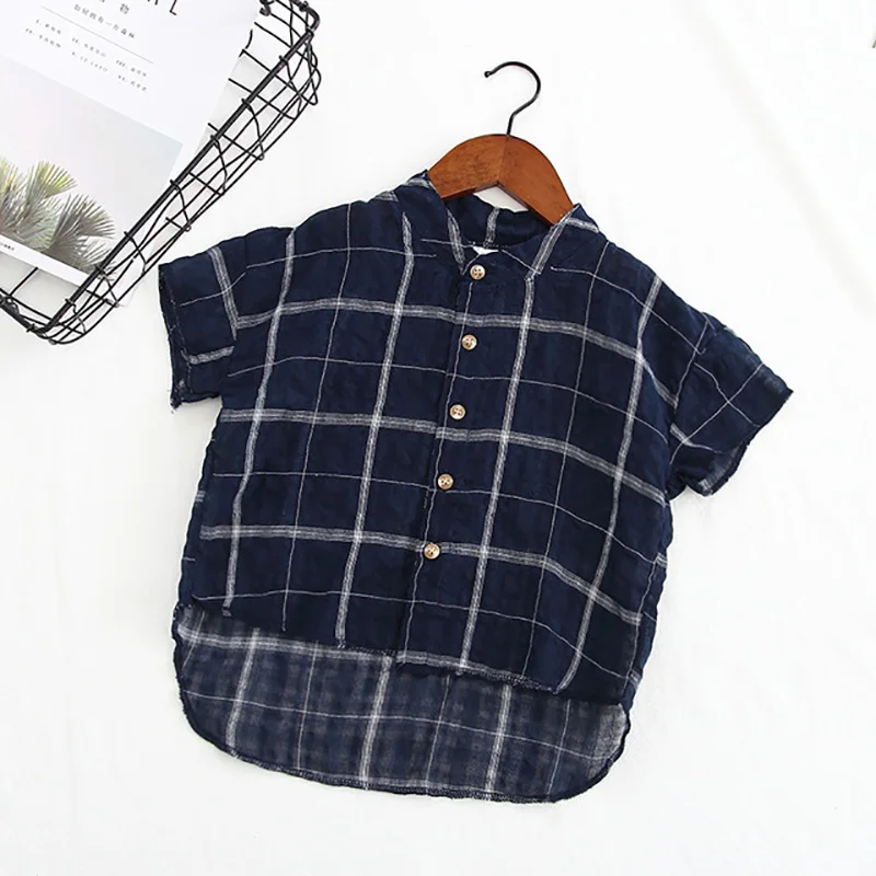 WOTTAGGA 2019 Children Boys Shirts Summer Kids Baby Shirt For Boy Short Sleeve Tops Child Boys Clothes Toddler Boy Blouse