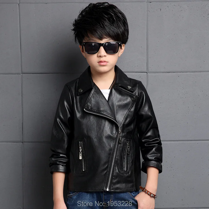 spring and autumn European and American style boy leather jacket