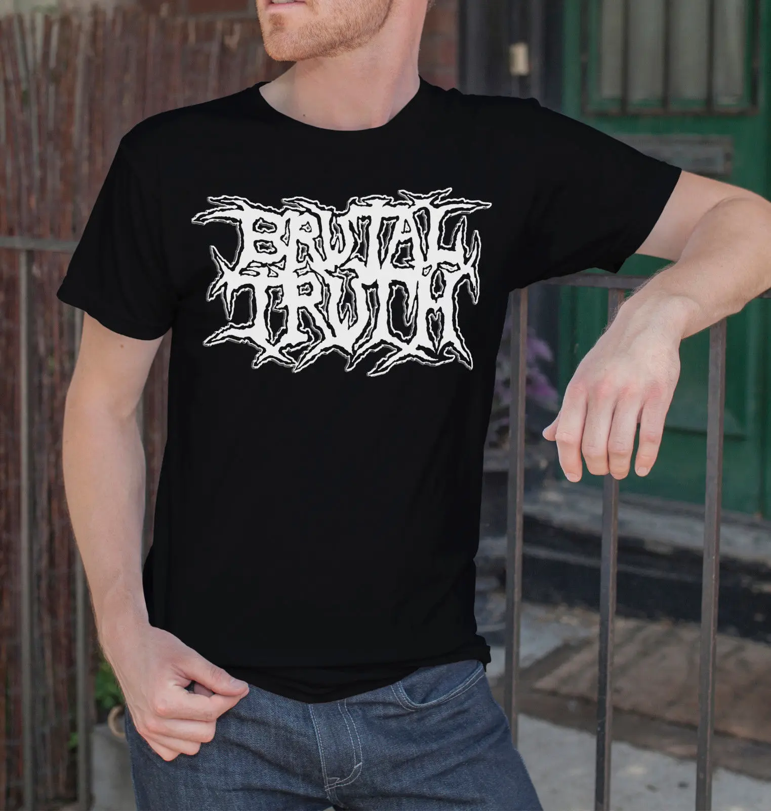 Brutal Truth Men Black T Shirt Death Grindcore Band Fan Tee Shirt Size