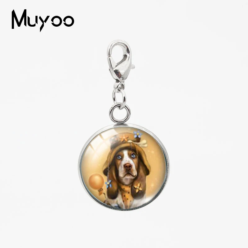 Красивые милые собаки кролик кошки животные мультфильм Круглый принт стеклянный