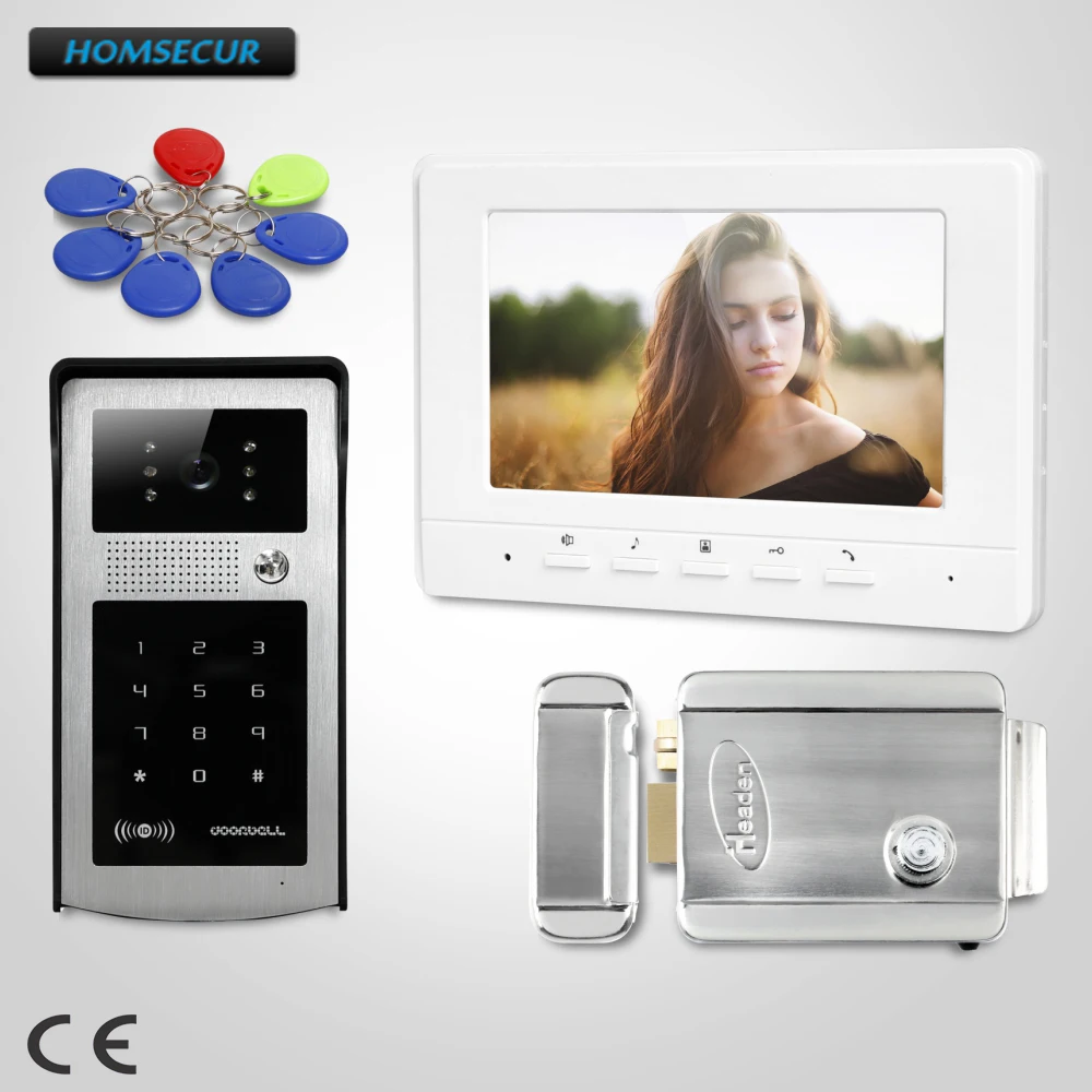 

HOMSECUR 7inch Hands-free Video Door Entry Call System with Mute Mode for Home Security XC004-S+XM707-W
