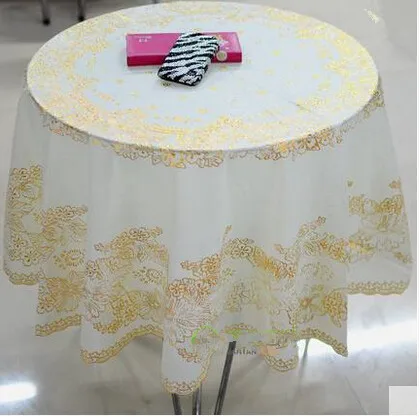 Online Get Disposable Lace Table Cloth Aliexpress Pure European Anti Scalding Disposable Table Cloth Tablecloth Lace Bronzing Garden Round Pvc Waterproof