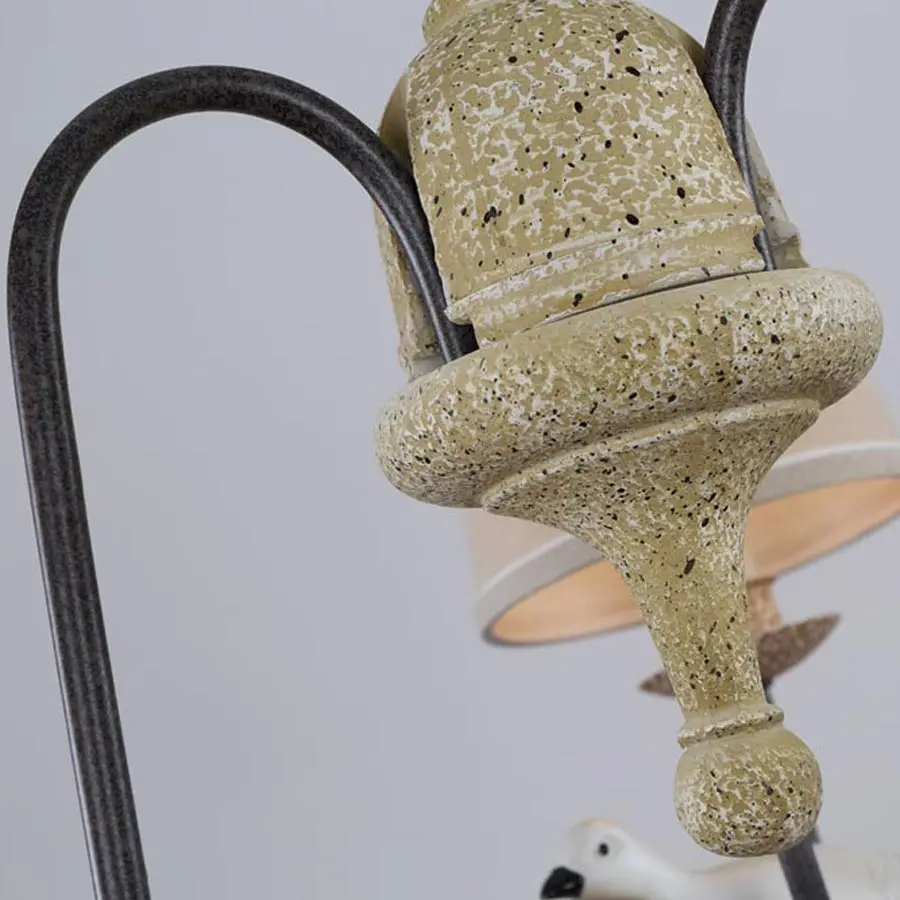 3-Arm-Light-Retro-Beautiful-Chandelier-Stair-Living-Room-Lamp-Resin-Birds-Iron-White-Fabric-Lampshade (3)