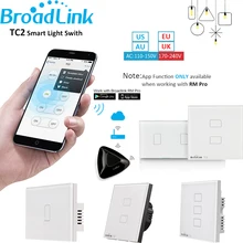 Broadlink TC2 1 2 3 Gang Domotique WiFi Interrupteur de Lumière 110 V-240 V Panneau de Verre Sans Fil Tactile Télécommande par RM2 RM Pro