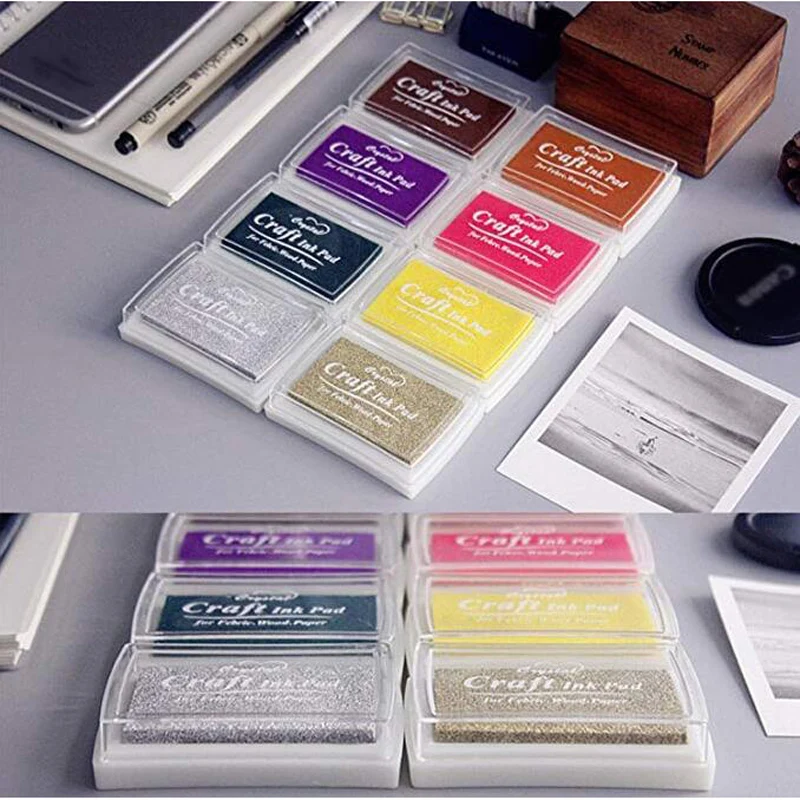15 Colors Craft Ink Pad Stamps Partner DIY Finger Printing Card Making Children DIY Painting Inks (6)