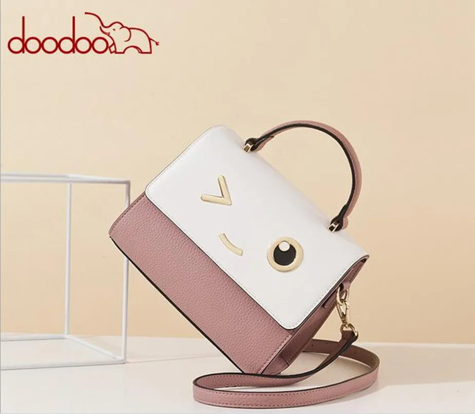 

DOODOO New Brand Designer 2018 Women Handbags Korean Funny Ladies Cute Messenger Bags PU Leather Shoulder FR515