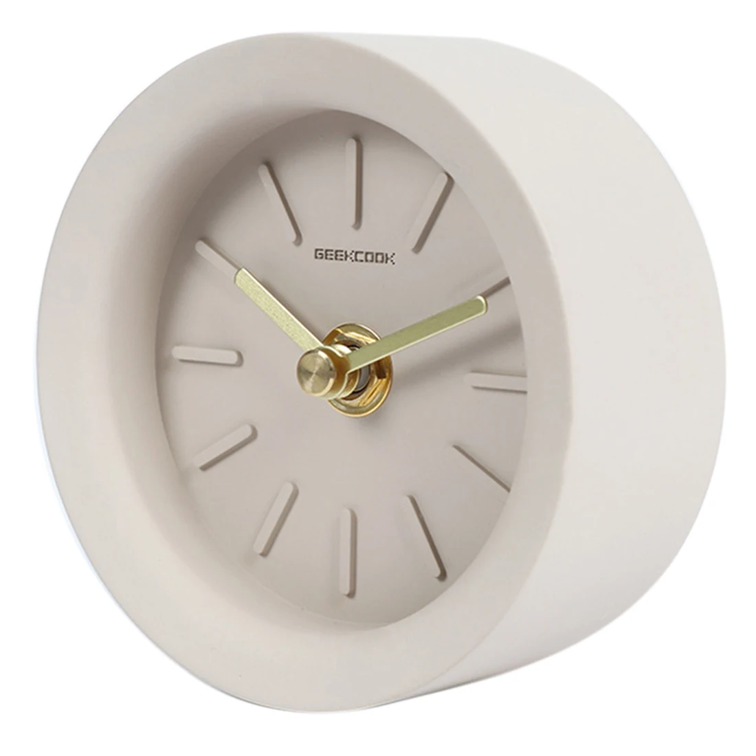 Маленькие простые настольные часы в скандинавском промышленном стиле, не тикающие настольные часы для украшения дома, настольные часы из цемента-Песчаник коричневый