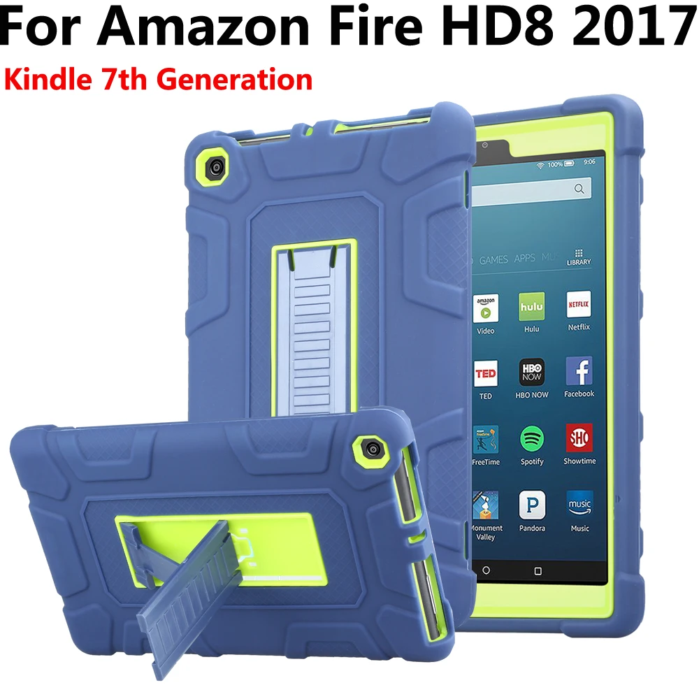 Чехол для планшета Amazon Fire HD 8 HD8 2017 0 7 го поколения Силиконовый противоударный