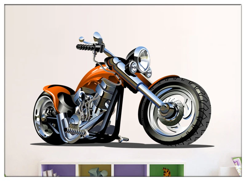 Мотоцикл настенные спортивные наклейки и атлетика 3d Виниловые наклейки домашняя отделка спальни carbarn замечательная Фреска