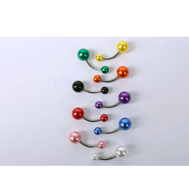 

10Pcs/set Colorful Sexy Belly Bars Body Piercing Button Ring Navel Barbell Jewerly Lip Piercing Unisex Fashion Jewelry 2019