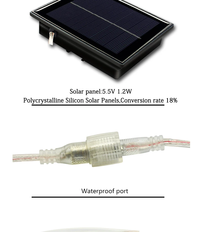 Светильник на солнечной батарее, 100 светодиодов, 2 режима, 5 м, Звездный струнный светильник s Ambiance, светильник ing для уличных садов, украшения для рождественской вечеринки