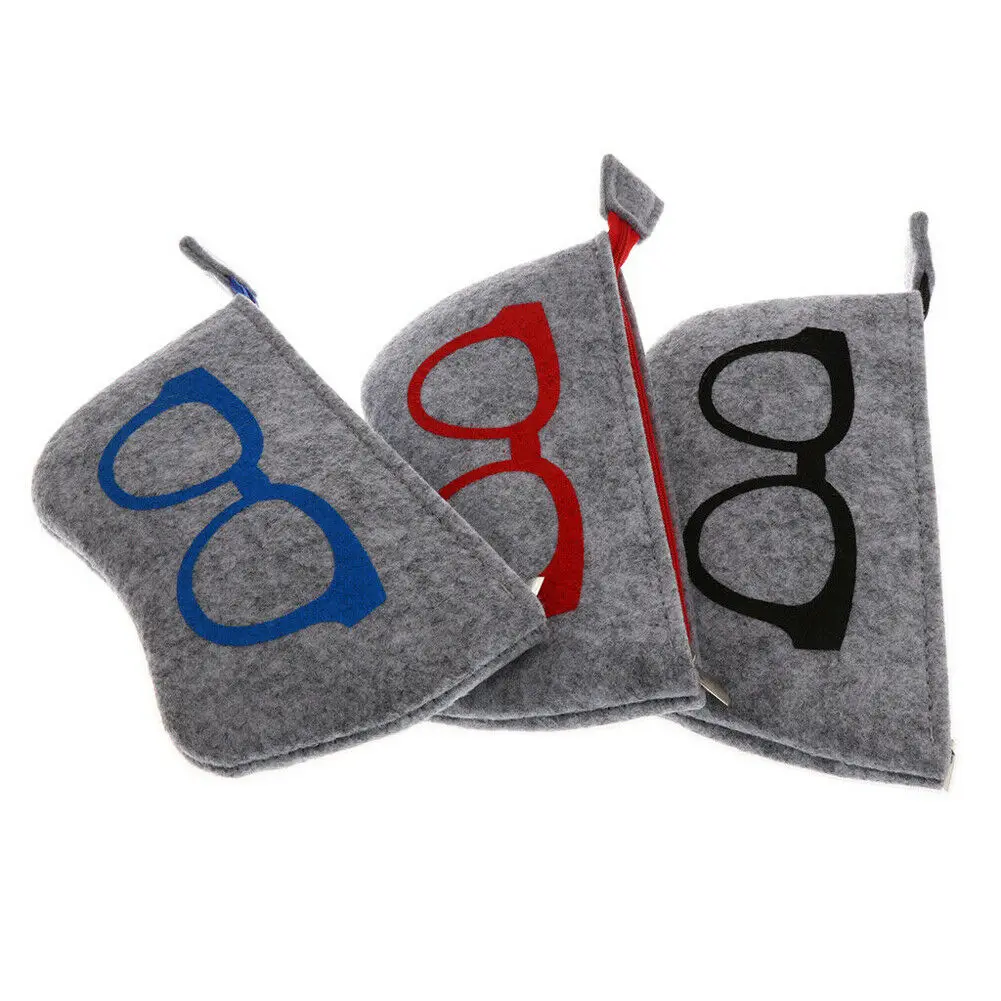 

Fashion Eye Glasses Soft Wool Spectacle Case Holder Pouch Storage Bag Zipper Box