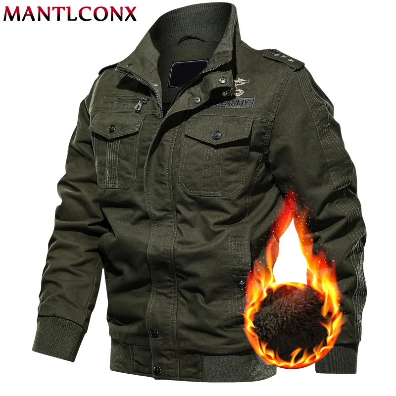 MANTLCONX 6XL военная куртка мужская зимняя повседневная Толстая термо-пальто армейская куртка пилота куртка-карго ВВС ветровка Pakas