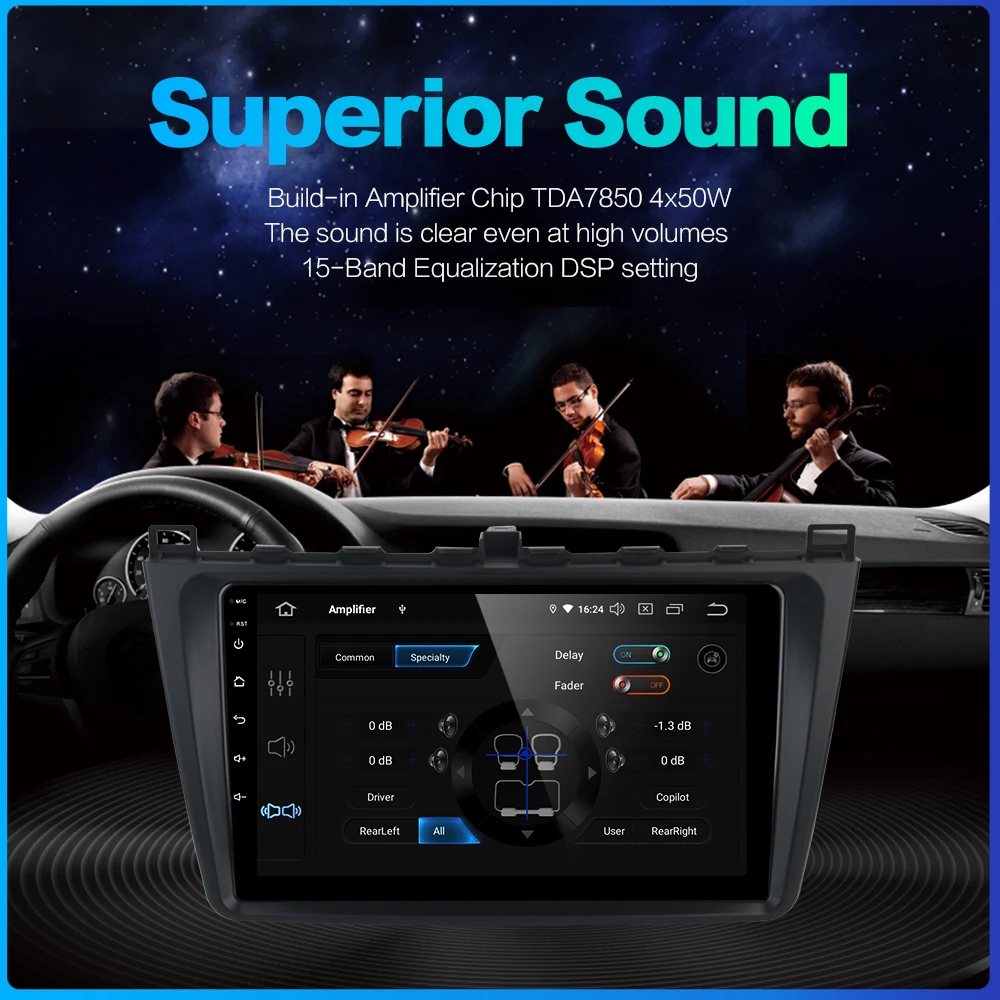 Автомобильный сенсорный экран Fongent 9 &quotIPS Стерео GPS Android 0 для Mazda 6 2008 2009 2010 2011