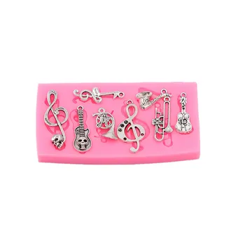 

Musical Instruments Kidding Cake Baking Flexible Silicone Mold Handmade DIY Chocolate Mold Cake Dessert Decorative Gadgets new