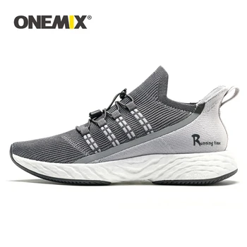 

ONEMIX New Men Lightweight Running Shoes High Rebound Sneakers Slip-on Design Trail Trainers Casual Outdoor Sport Sneakers Sales
