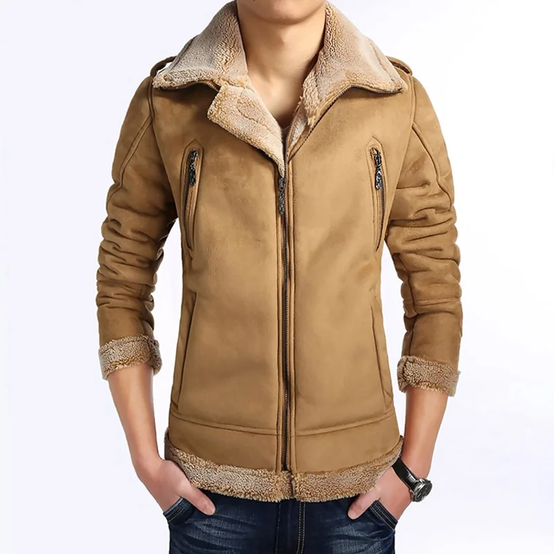 suede leather coat khaki 02