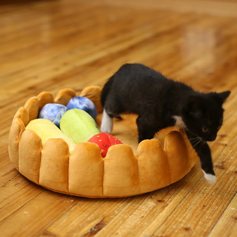 Плюшевая кровать для домашних животных фруктовое яйцо пирожное узор собаки кровати для щенка коврик для животных кошки домашние коврики