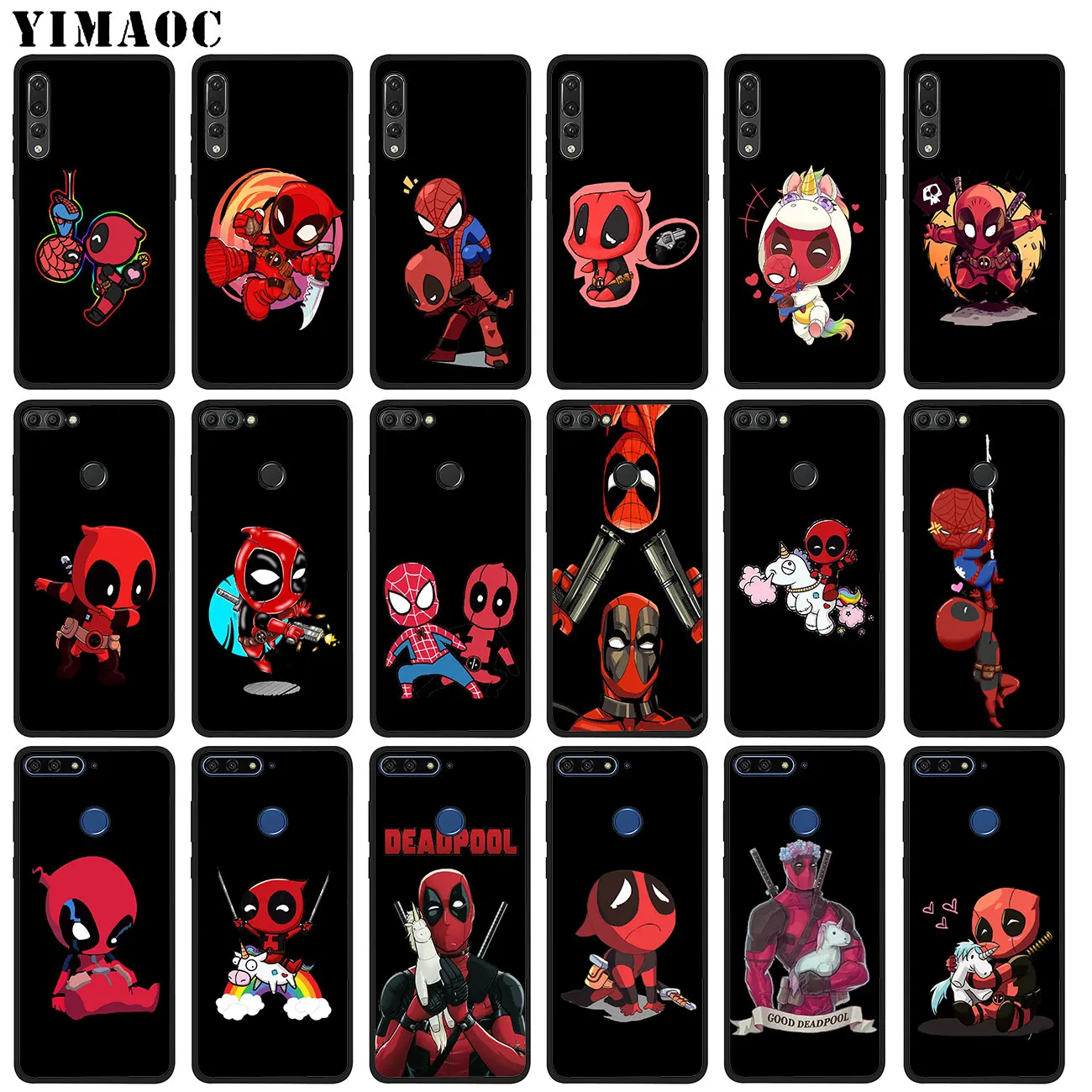

YIMAOC Marvel funny unicorn Deadpool Soft Silicone Case for Huawei P20 Pro P10 P9 P8 Lite Mini 2017 P Smart Z 2019 TPU Cover