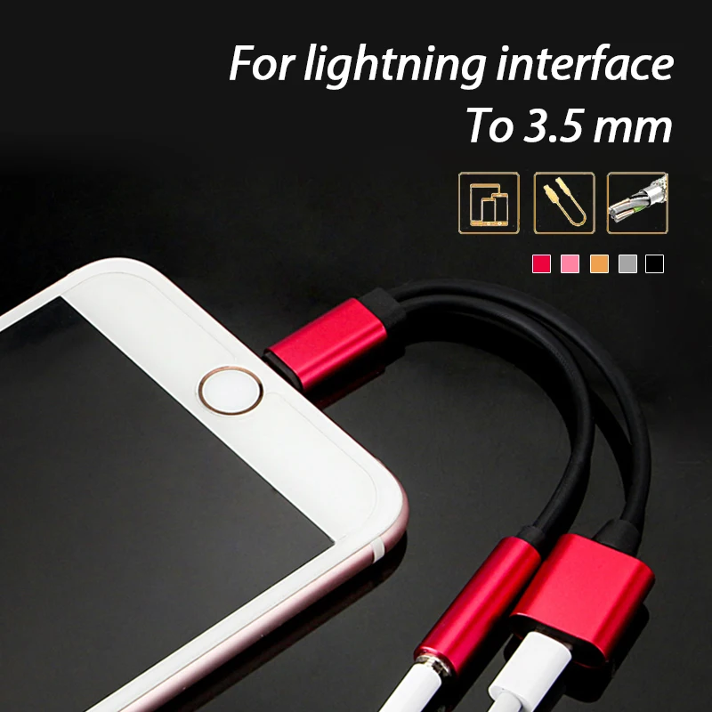Beste Voor bliksem interface naar 3.5mm headphone jack adapter Voor iPhone X 7 8 plus Audio converter 8 pin aux kabel draagbare korte