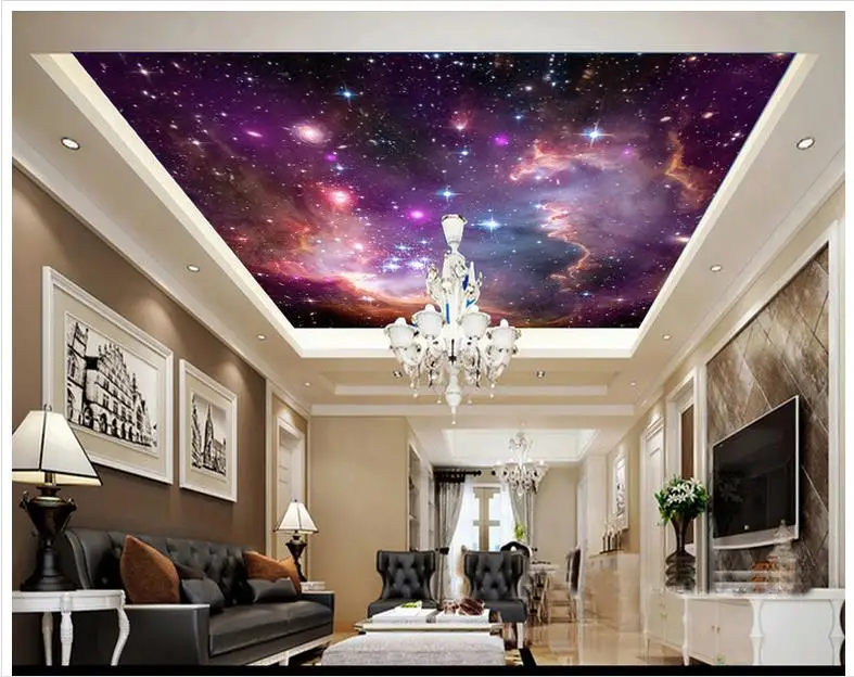 

Custom 3d photo wallpaper 3d ceiling murals wallpaper Dream dazzle colour frescoes on the stars frescoes 3d living room decor